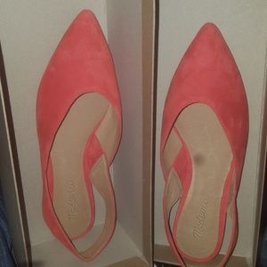NIB Madewell Ava suede sling back flats